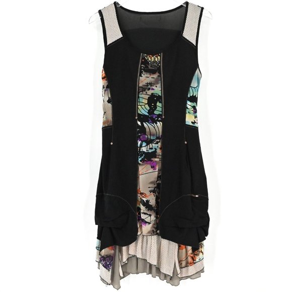 C'Fait Pour Vous Dresses & Skirts - C'FAIT POUR VOUS Womens Sleeveless Tiered Ruffle Hem Multicolor Dress US Size 12